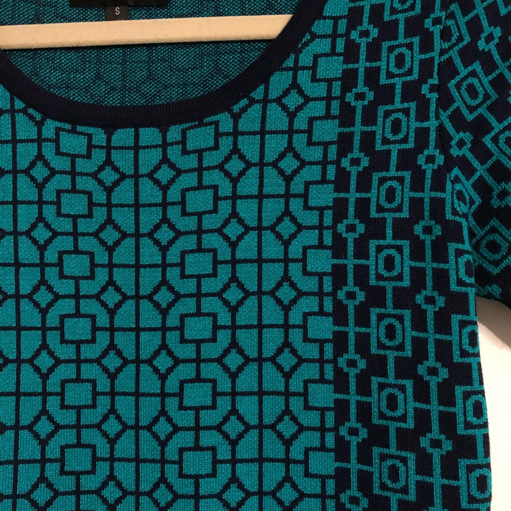 Romeo + Juliet Couture Teal & Navy Sweater Dress - Picture 2 of 6